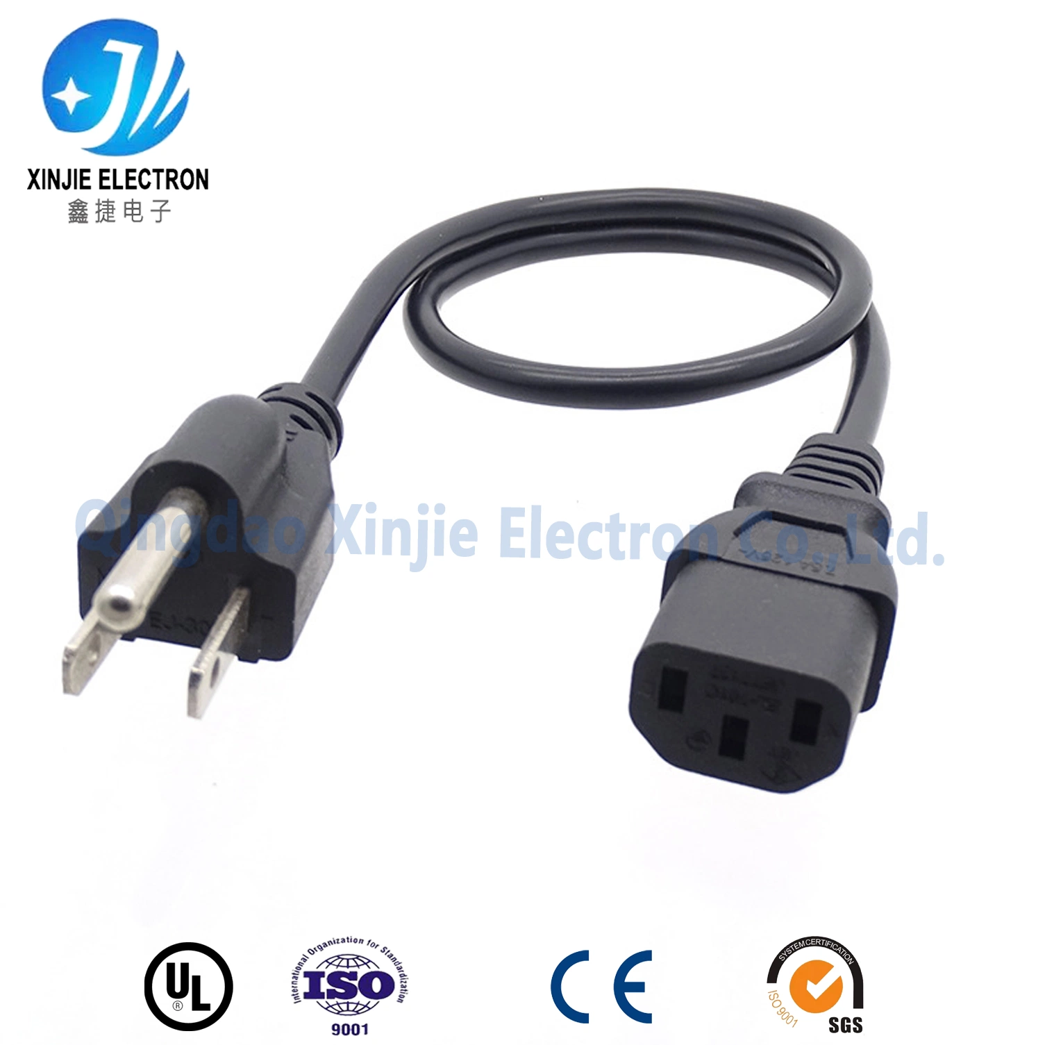 UL Certificate Electrical AC Power Cord with 3pin Plug