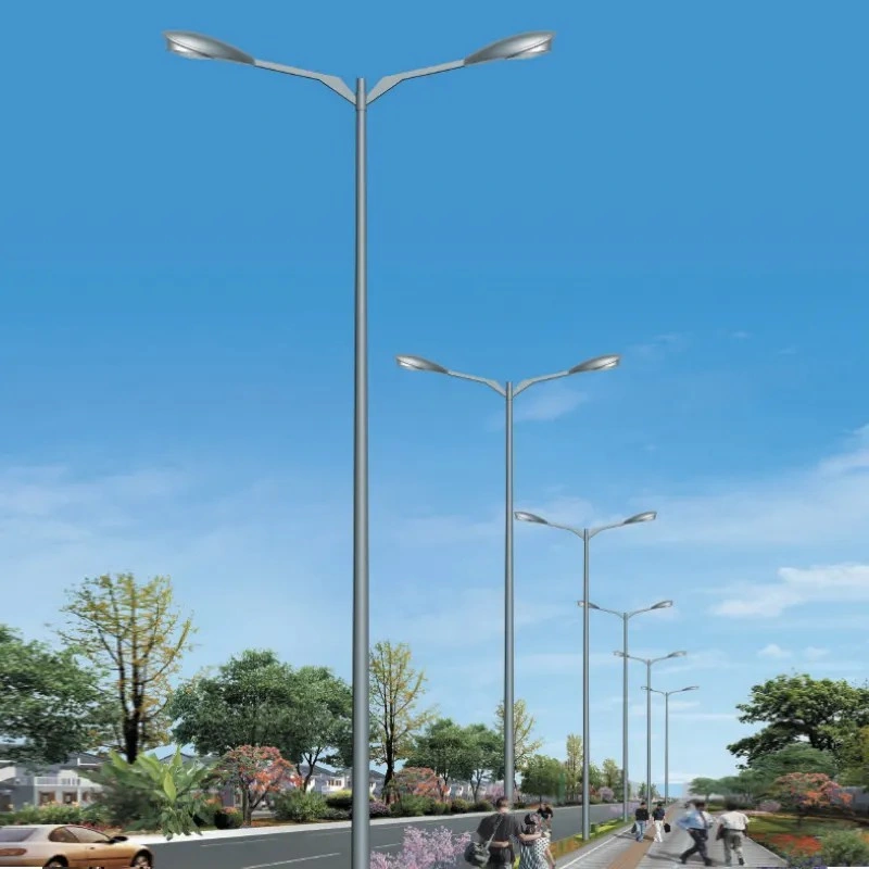 20 Years Warranty Customized Flag Electricity Stainless Steel Pole 5m Street Lamp Pole