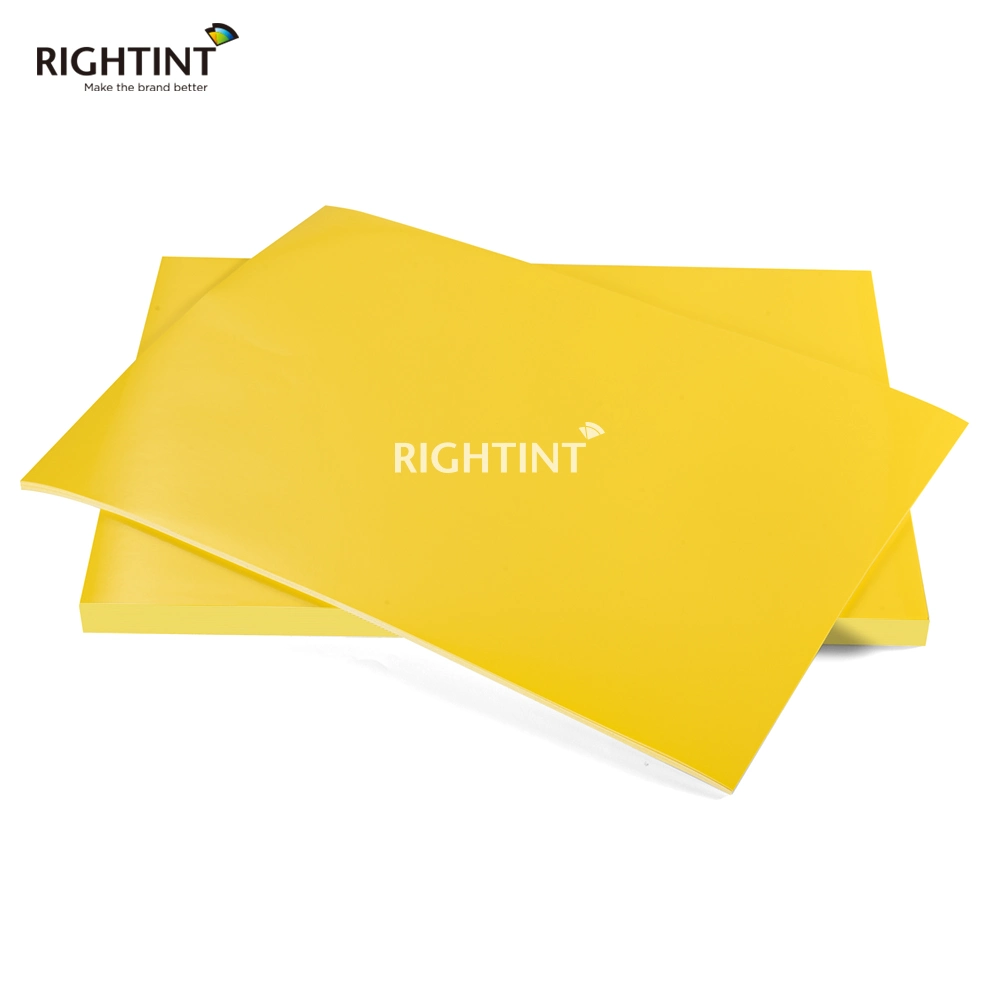 OEM Rightint Carton Shanghai etiqueta adhesiva Offset papel de impresión RT-Offset YS002 PVC amarillo