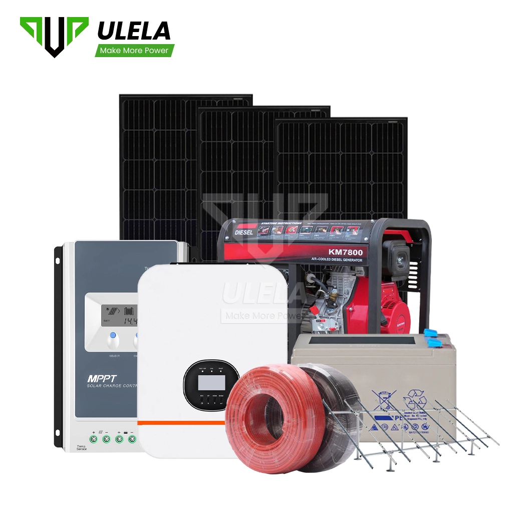 Ulela Solar Generador portátil pequeño proveedores Mayorista/Proveedors sistema Solar Hogar Sistema híbrido de diesel para vehículos de pequeña red para China