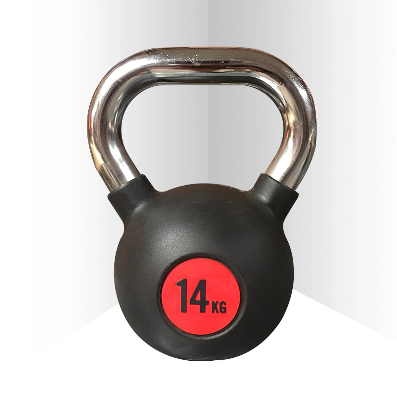 Neue Lieferung für China Gravity Black Gusseisen Pudergummi Beschichtete Kettlebell