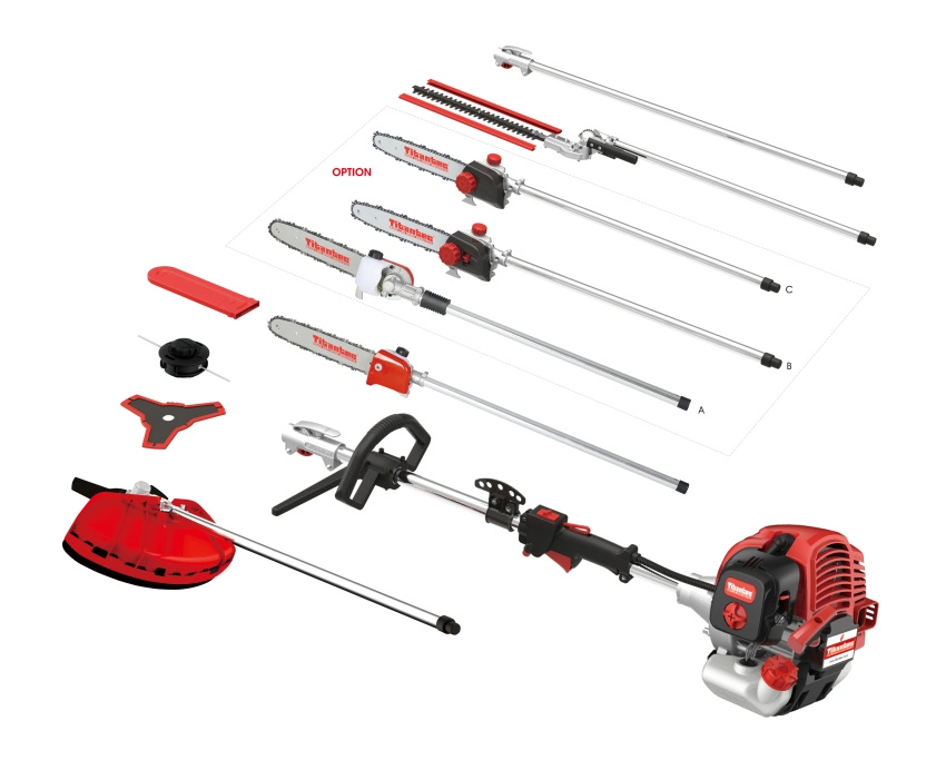 43cc 5 in 1 Garden Tool System Multi Functional Sets with Gas Pole Saw