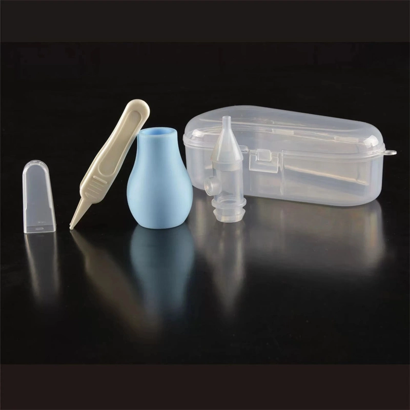 Baby Care Safety Anti-Reflux Natural Manual Plastic Silicone Baby Nose Cleaner Nasal Aspirator Set for Baby