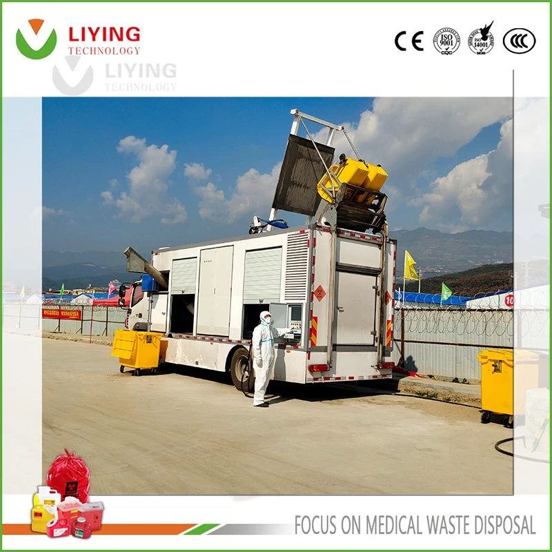 Eco-Friendly Truck Mounted Mobile Medical Garbage Microwave Disinfection Processing Vehicle with Shreddder Function for Hospital Waste Handle Equipment