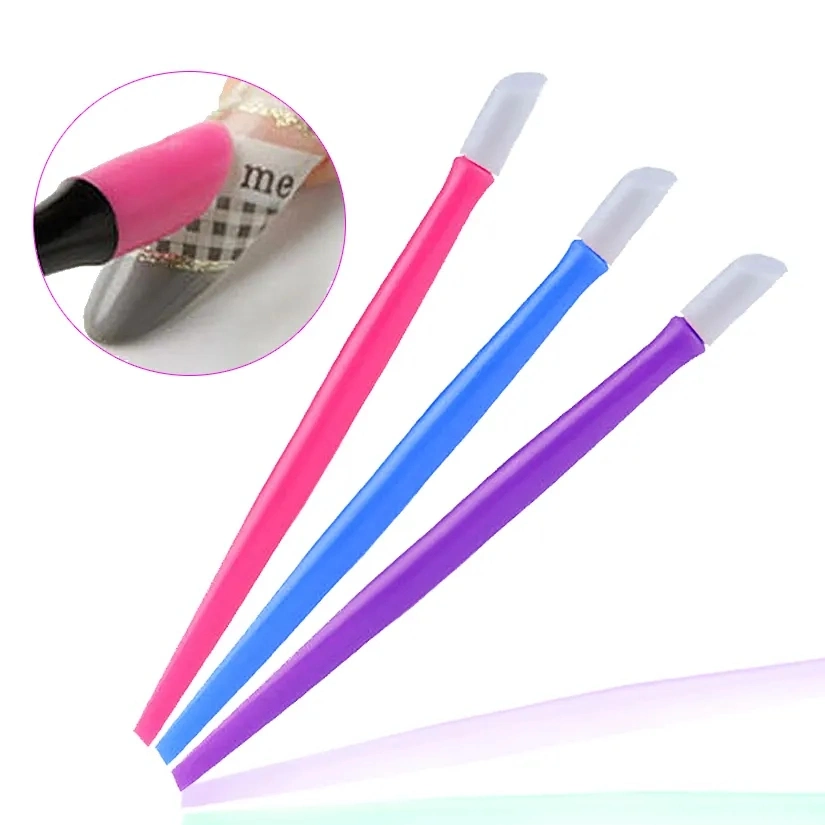 Manicure Care Tool Cuticle Remover Pen Nail Pusher Dead Skin Remover Plastic Nail Cleaning Tools Rod