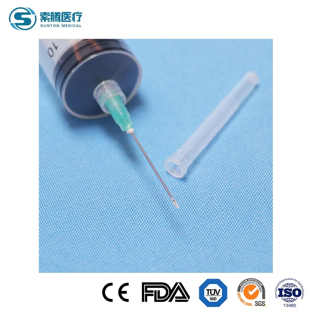 Sunton Auto Disable Syringe China Plastic Syringe Supply CE Certificated 10ml/10cc CE Cheap Disposable Medical Plastic Luer Lock Disposable Syringe with Needles