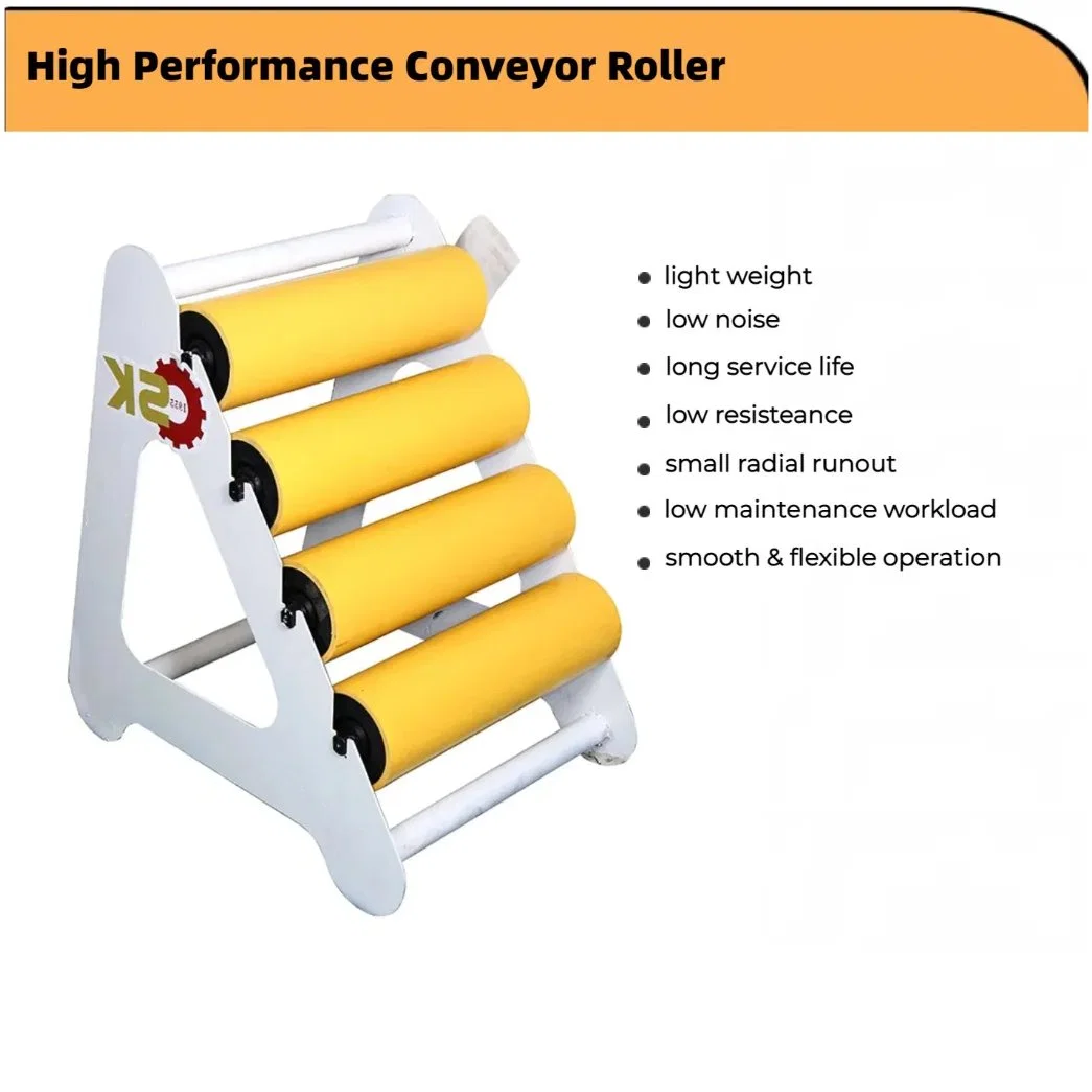 Conveyer Spare Parts Comb Spiral Screwed Centering Aligning Adjusting Carring Carrier Return Polymer PE PU Rubber Buffer Impact Steel Belt Conveyor Roller