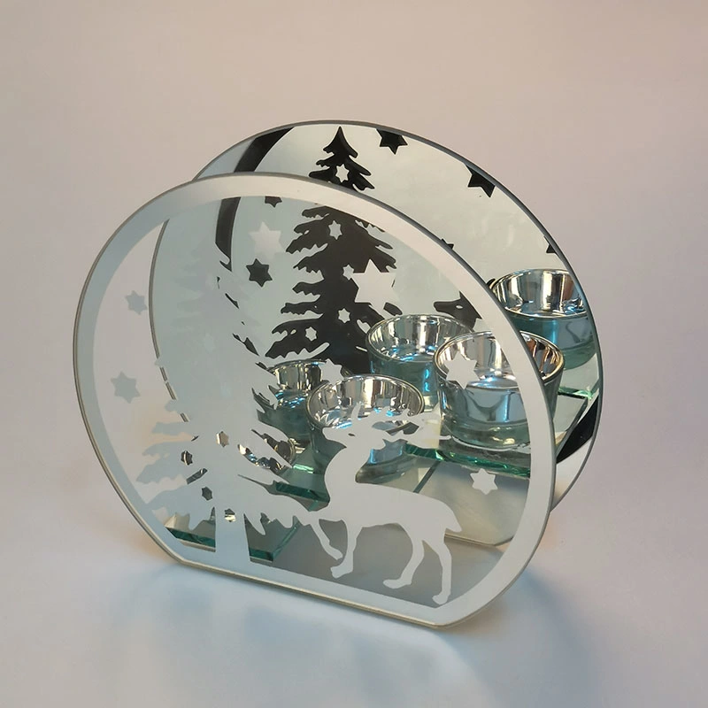 Nouvelle Creative l'ARTISANAT DE VERRE Pot bougie Décoration de Noël en verre