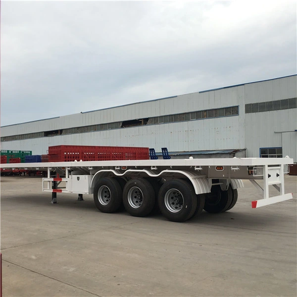 Brand New Chinese Famous Brand 40 Feet Container Transport Flatbed Semi Trailer