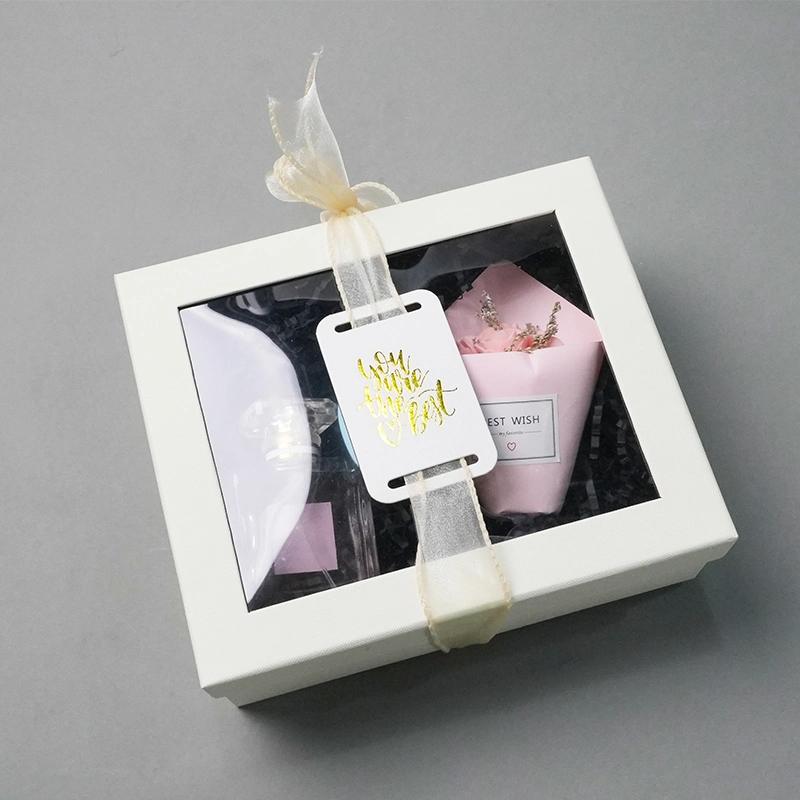 Cajas de regalo rígidas blancas con PVC personalizadas de Perfume cosmético al por mayor Ventana