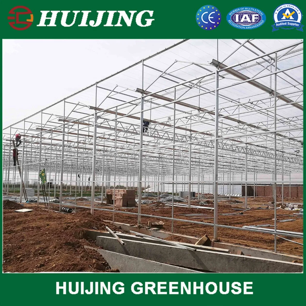 Hot DIP Plastic Film/PC/Glass Greenhouse Steel Frame Structure for Sale