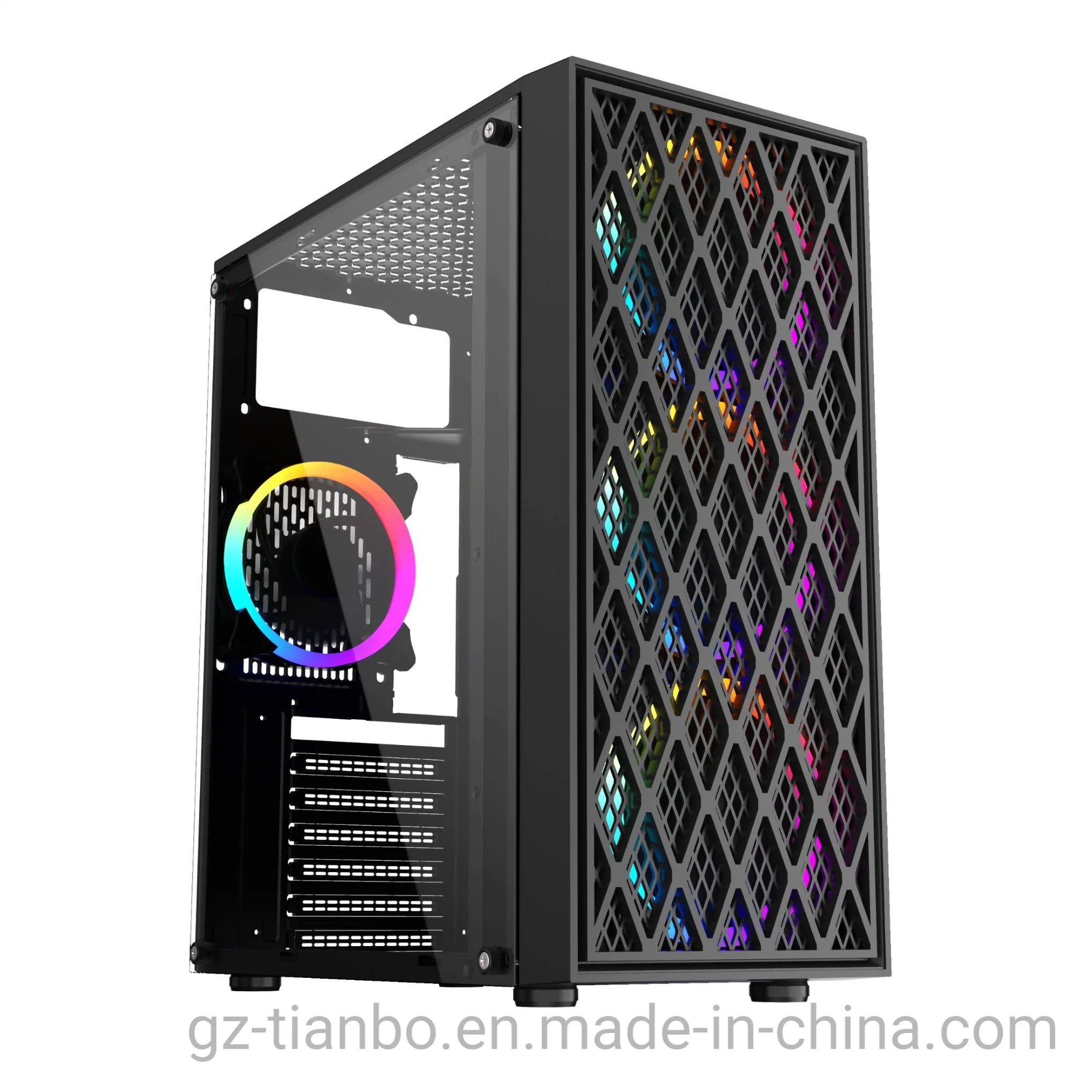 RGB Fans Gaming Hot Sale ATX Gaming Case Computer Parts Computer PC Case with Great Design G43