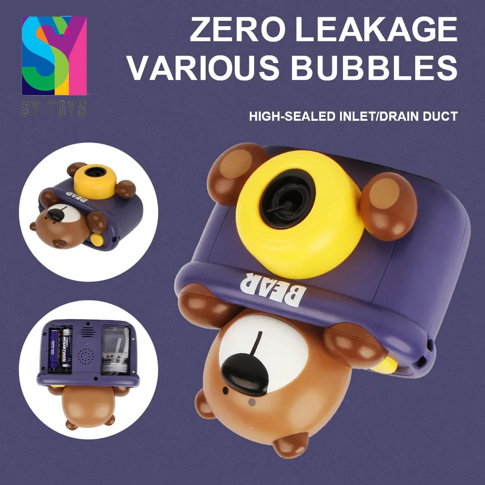 L'eau portable Sy Bulle de savon Machine Gun ventilateur de jeu la caméra 2 en 1 jouet bulle estival extérieur Pistolet automatique des jouets pour enfants