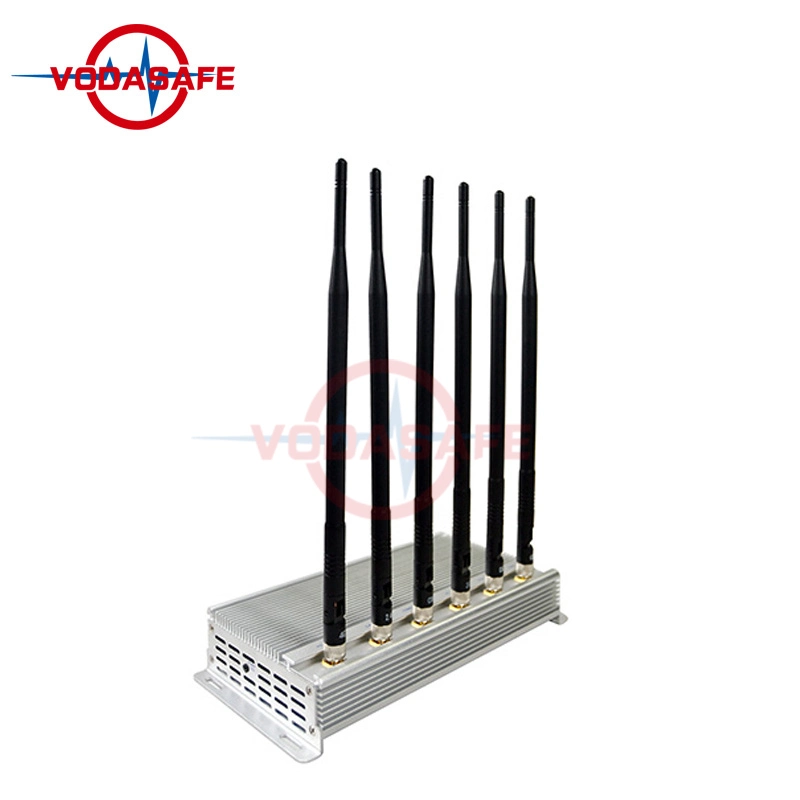 Um bom sistema de refrigeração 6 Antenas Scrambler de sinal de telefone celular com 30m de bloqueio de interferência de sinal WiFi