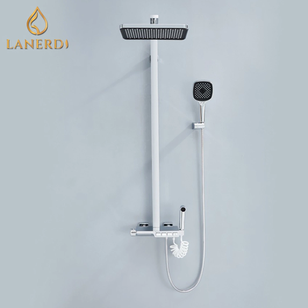 Lanerdi Chrome Brass Shower Faucet Thermostatic Shower Set with Sprayer