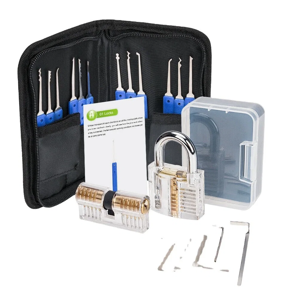 17PCS Stainless Steel Locksmith Lock Picking Tools Set Lock Repair Set