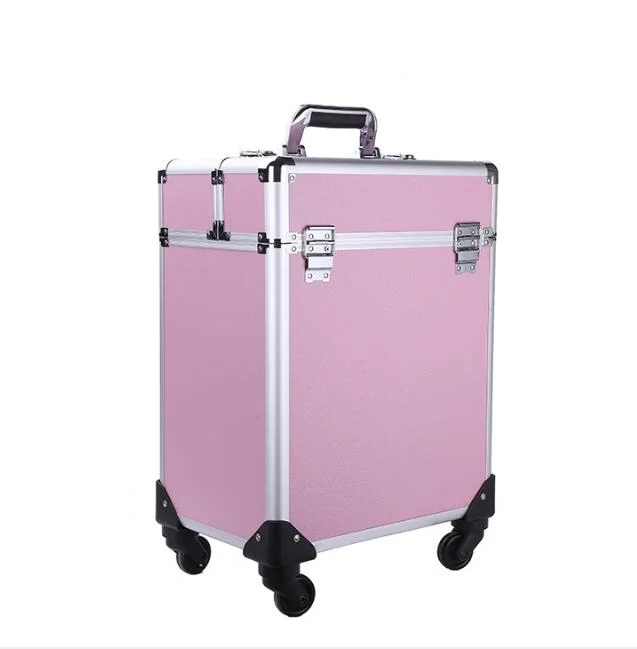 Professional Portable Aluminum Makeup Train Cosmetic Vanity Case Box