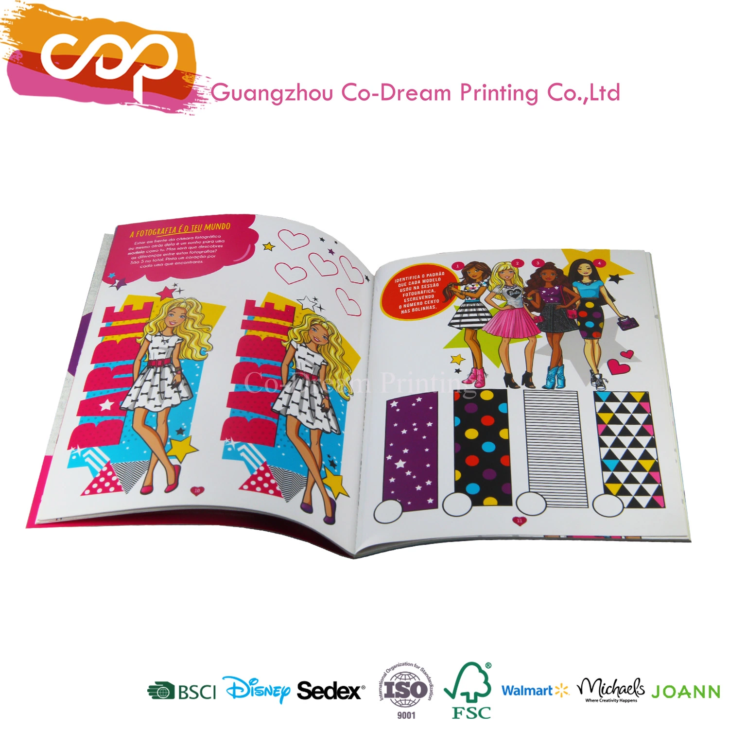 Printing Children Colorful Saddle Stitch Binding Book and Wipe Clean Book with Pen