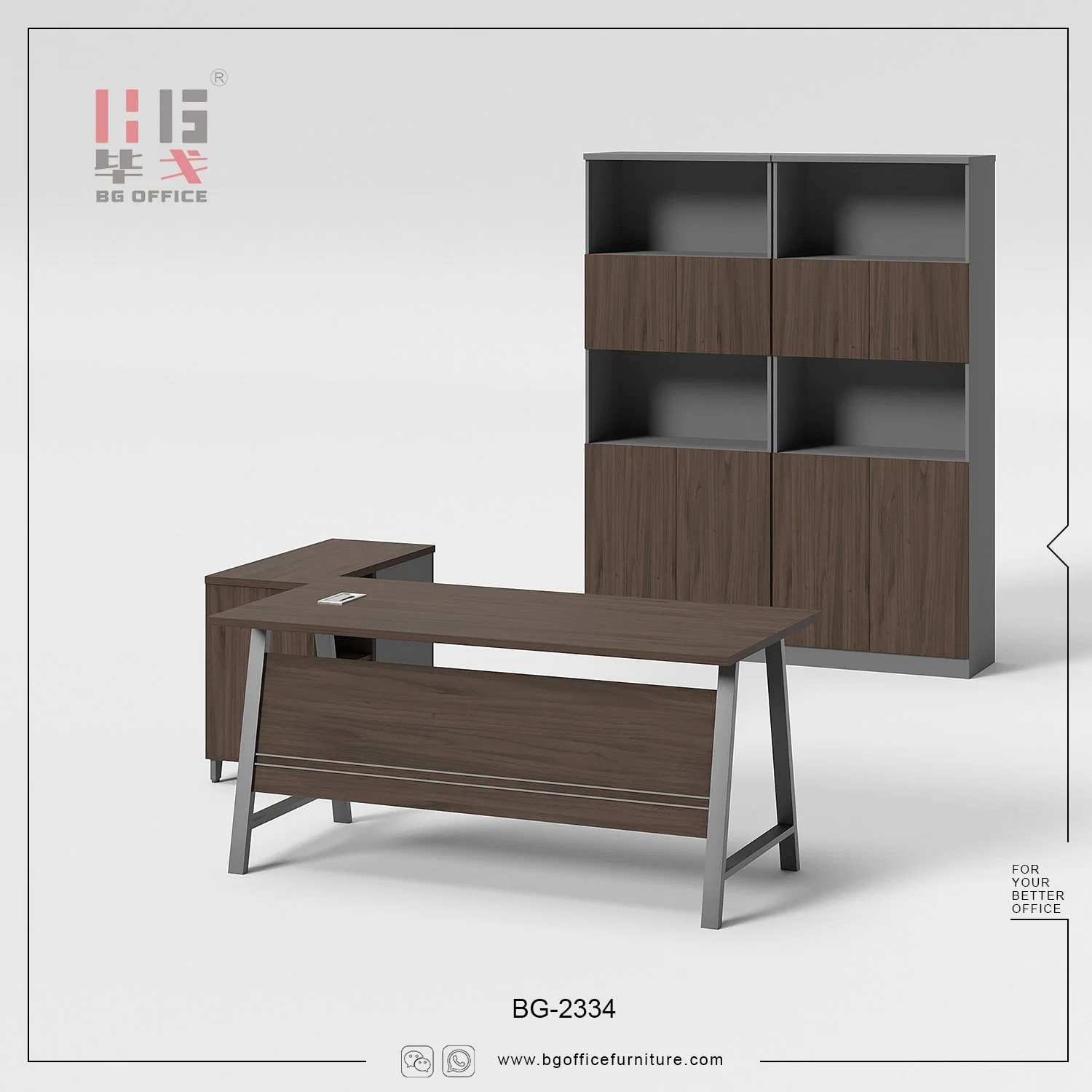 Factory Wholesale/Supplier Modern Style Simple Iron Legs High-Grade Office Table for Executive/Manager/CEO