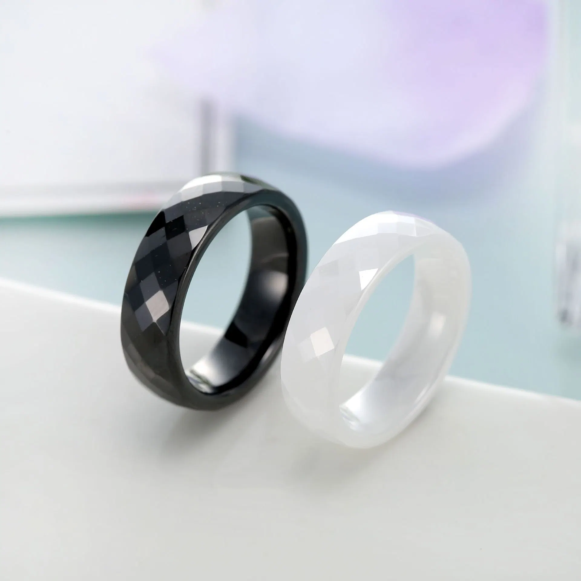 4mm 6mm 8mm Black Ceramic Wedding for Men Women Couple Band Ring