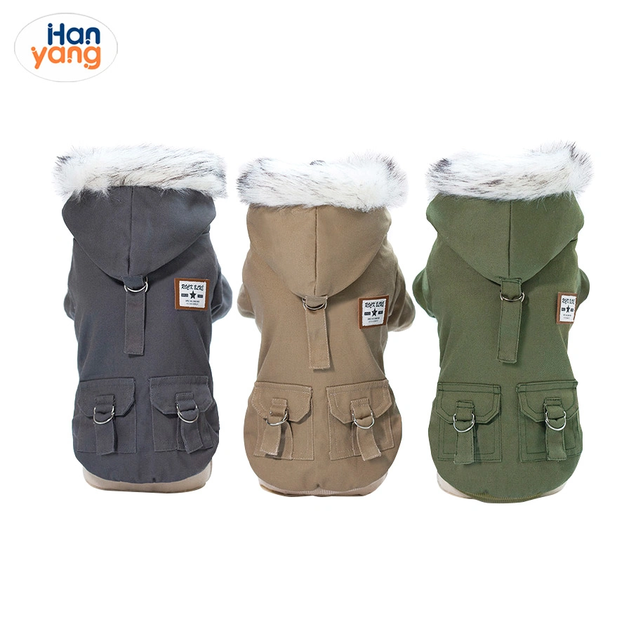 Hanyang Fashion Cotton Luxury Dogs Cloth Pet Clothes Coat Warm Dog Jacket Winter Cold Weather Windproof Jacket