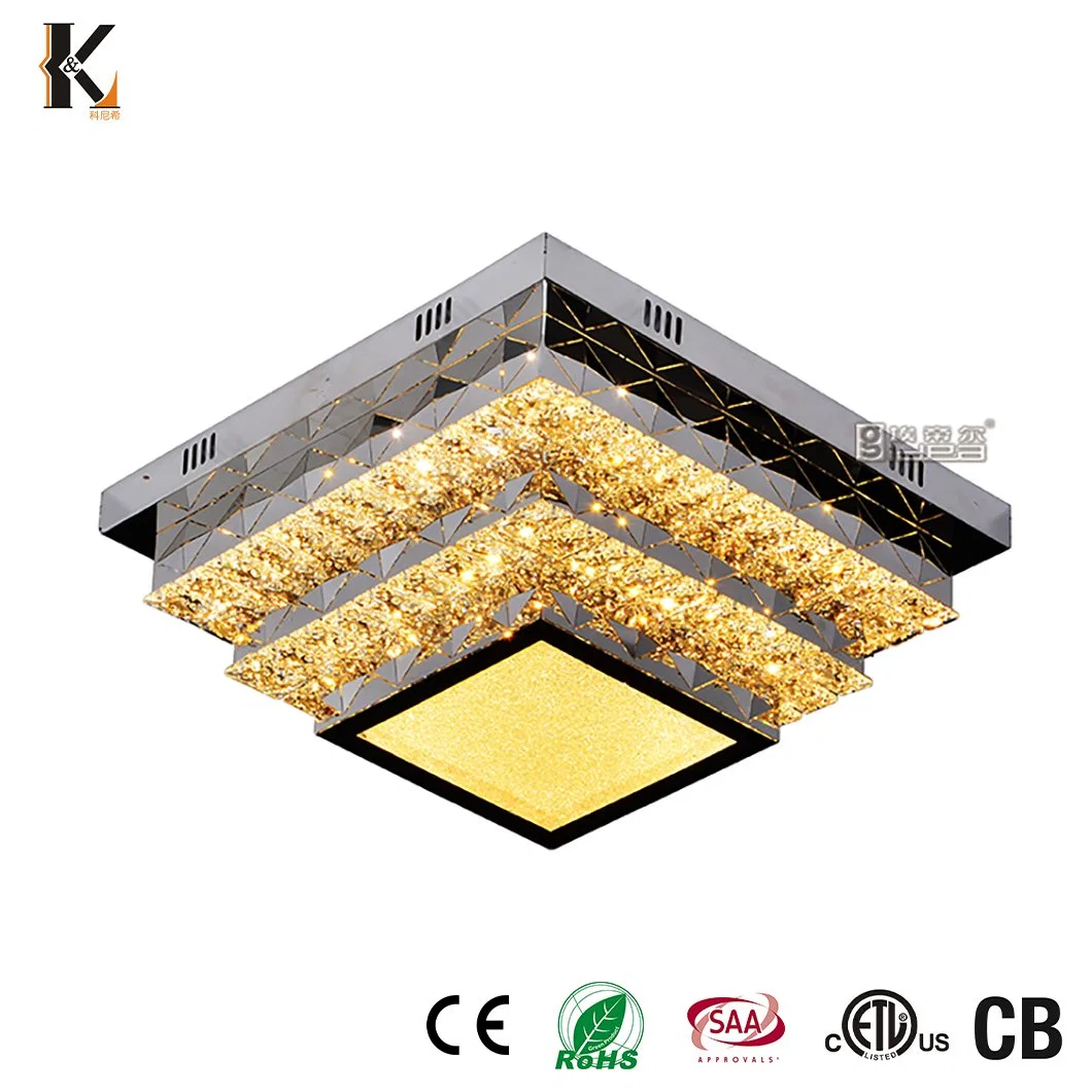 Crystal Modern Ceiling Light China Dropshipping LED Small Size Crystal Chandeliers Double Color Ceiling Lamp