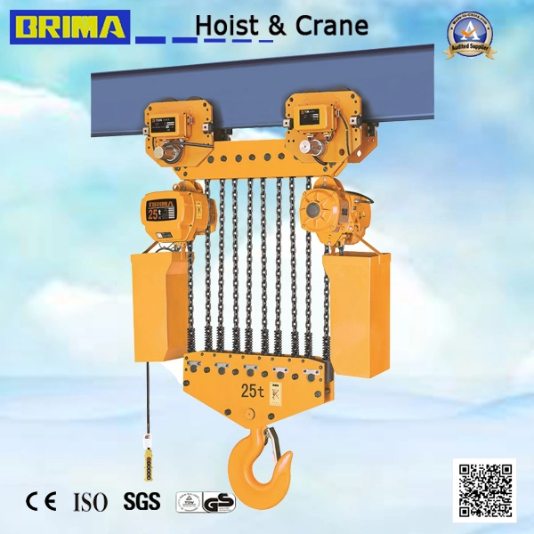 Brima 25t Single Speed 1.1kw Lifting Electric Chain Hoist with Hook Overhead Crane