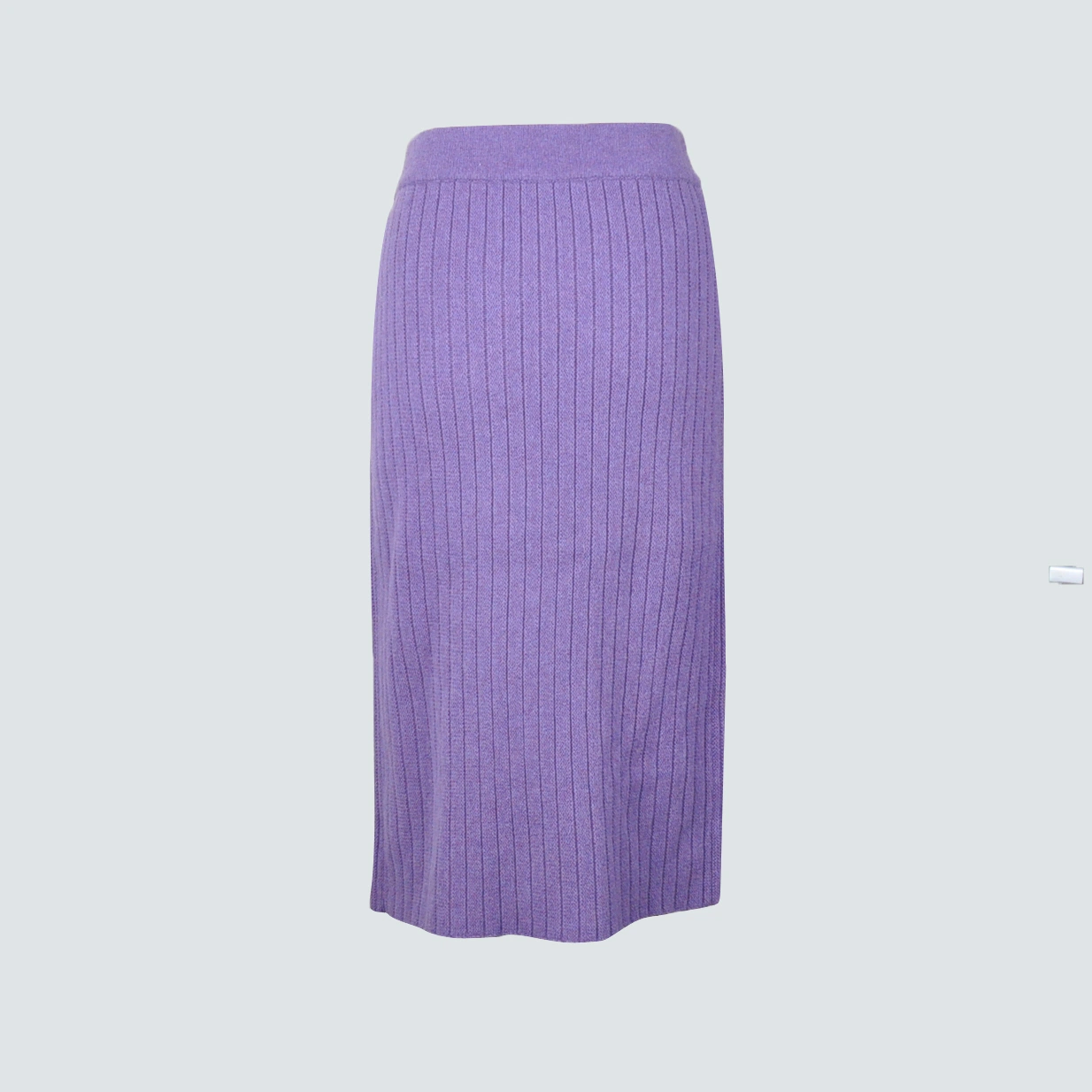 100% Wool Rib Knit Skirt with Ruffles