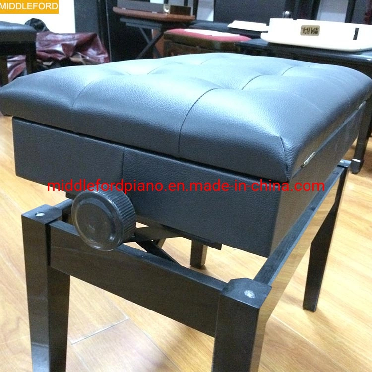 White Adjustable Piano Bench Wholesale/Supplier High quality/High cost performance Wooden Piano Stool with Leather Cushion