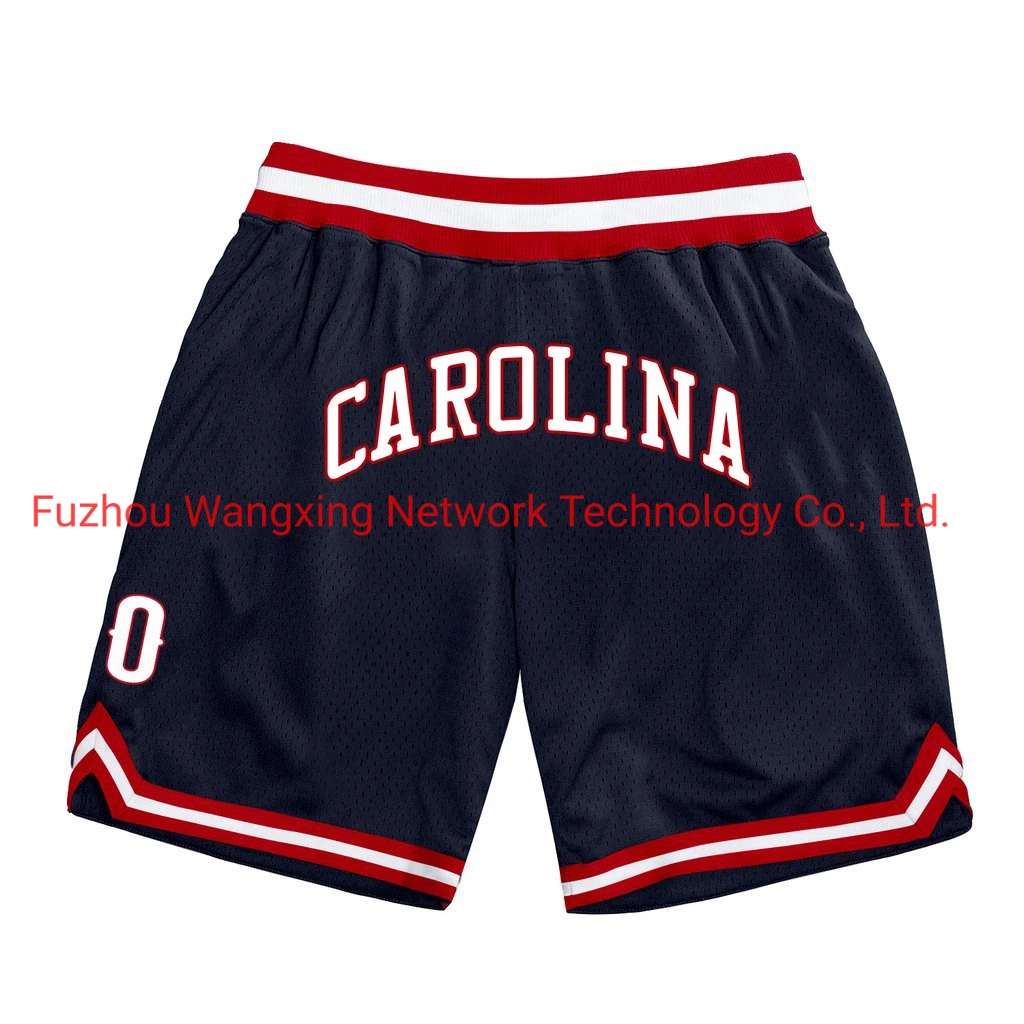 Wholesale Carolina Basketball Shorts Mesh Embroidered Stitched Hot Press Print Mens Fashion Custom Short