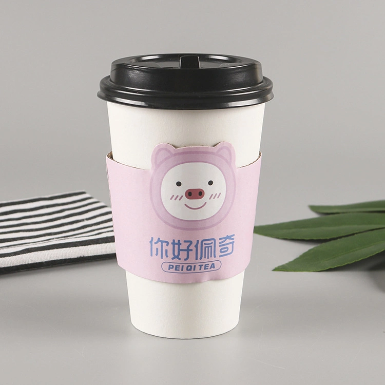 Custom Coffee Cups Sleeve Printed Colorful Paper Sleeves Corrugated Packaging with Lamination