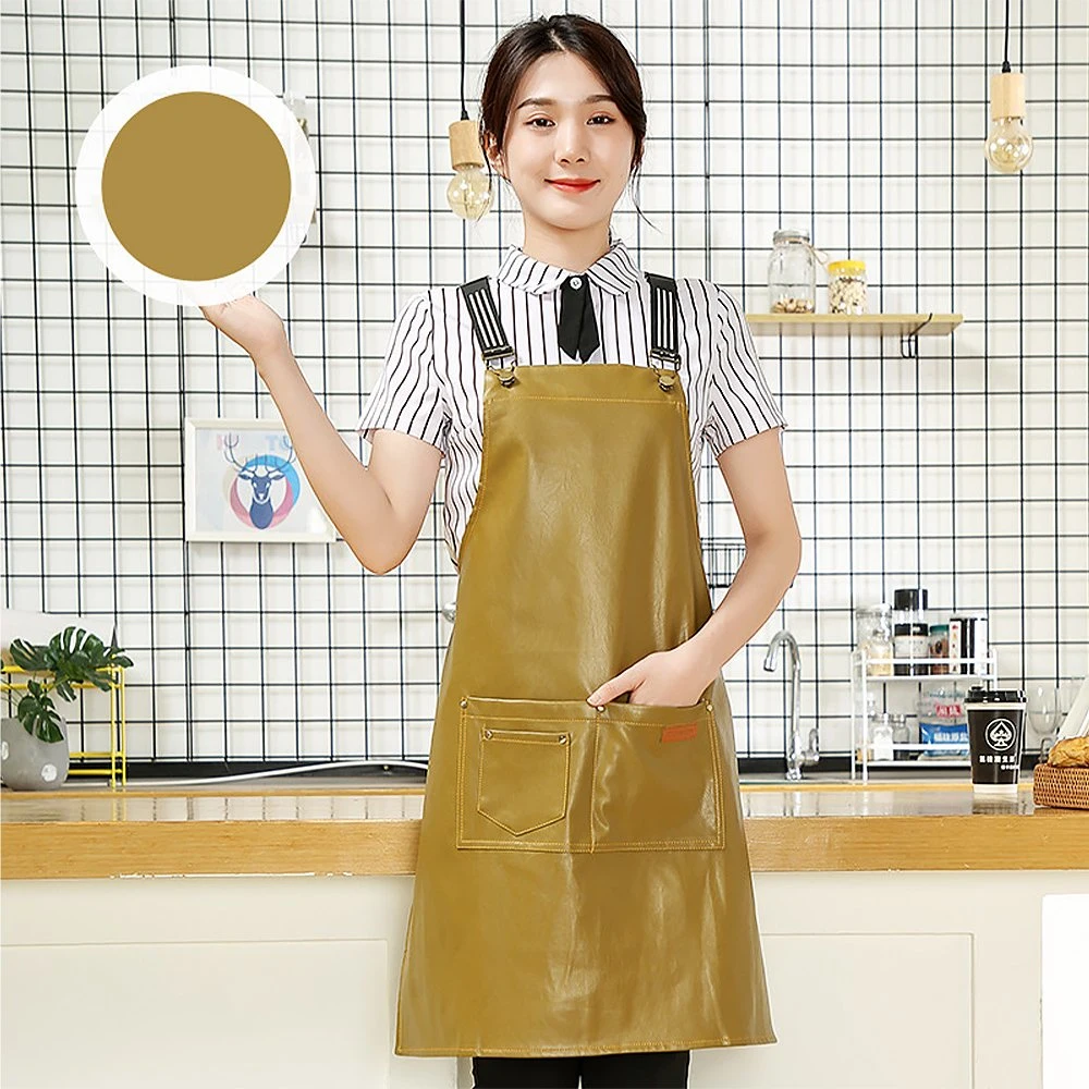 Queenhe PU Apron Washable kitchen Waterproof Apron