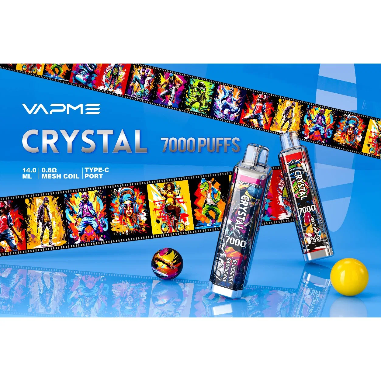 Vapme Crystal 7000 Puffs E-Cig Disposable/Chargeable Vape for OEM ODM