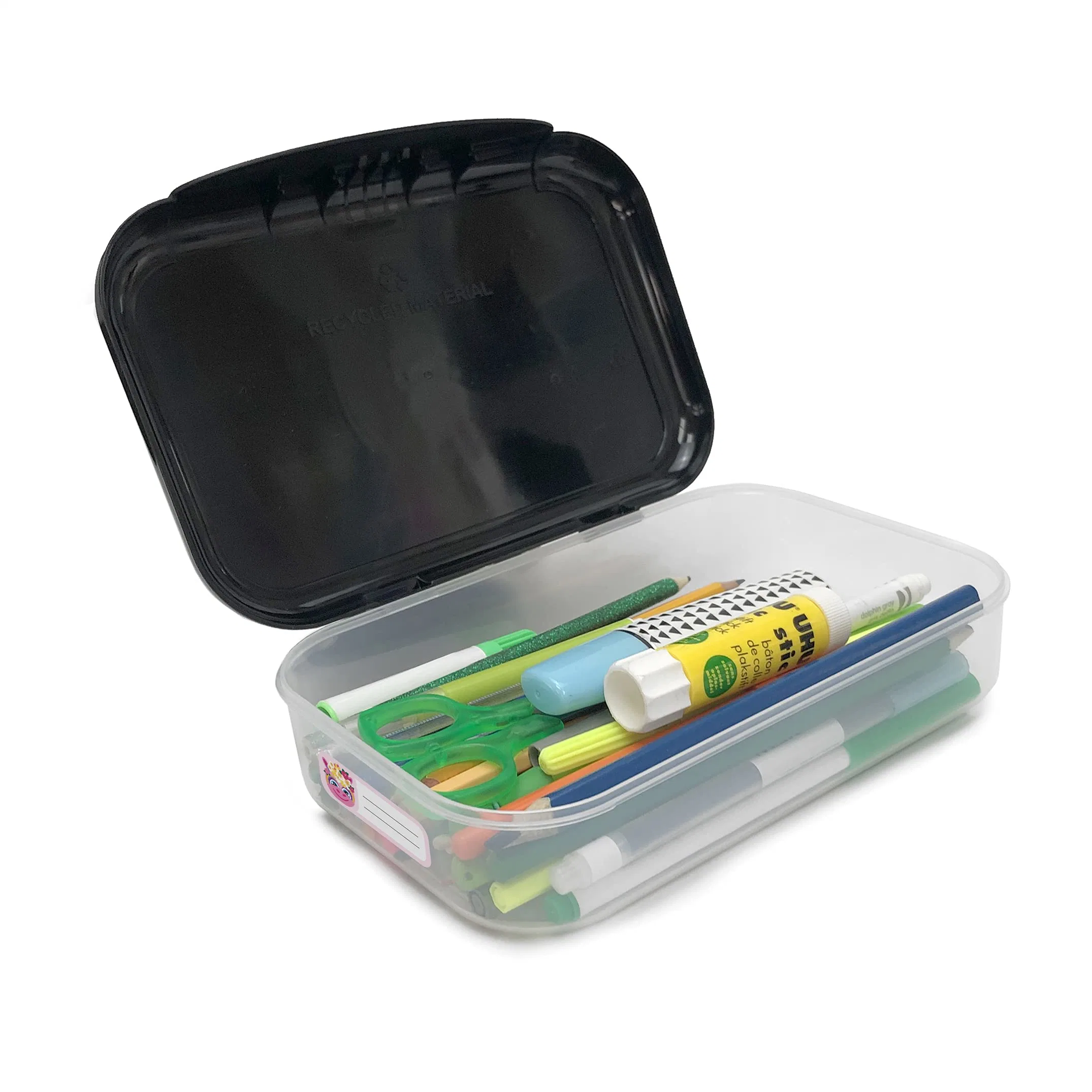 Large Recycled Plastic Pencil Box for Boys Large Capacity Fits up to 60 Pens Pencil Case