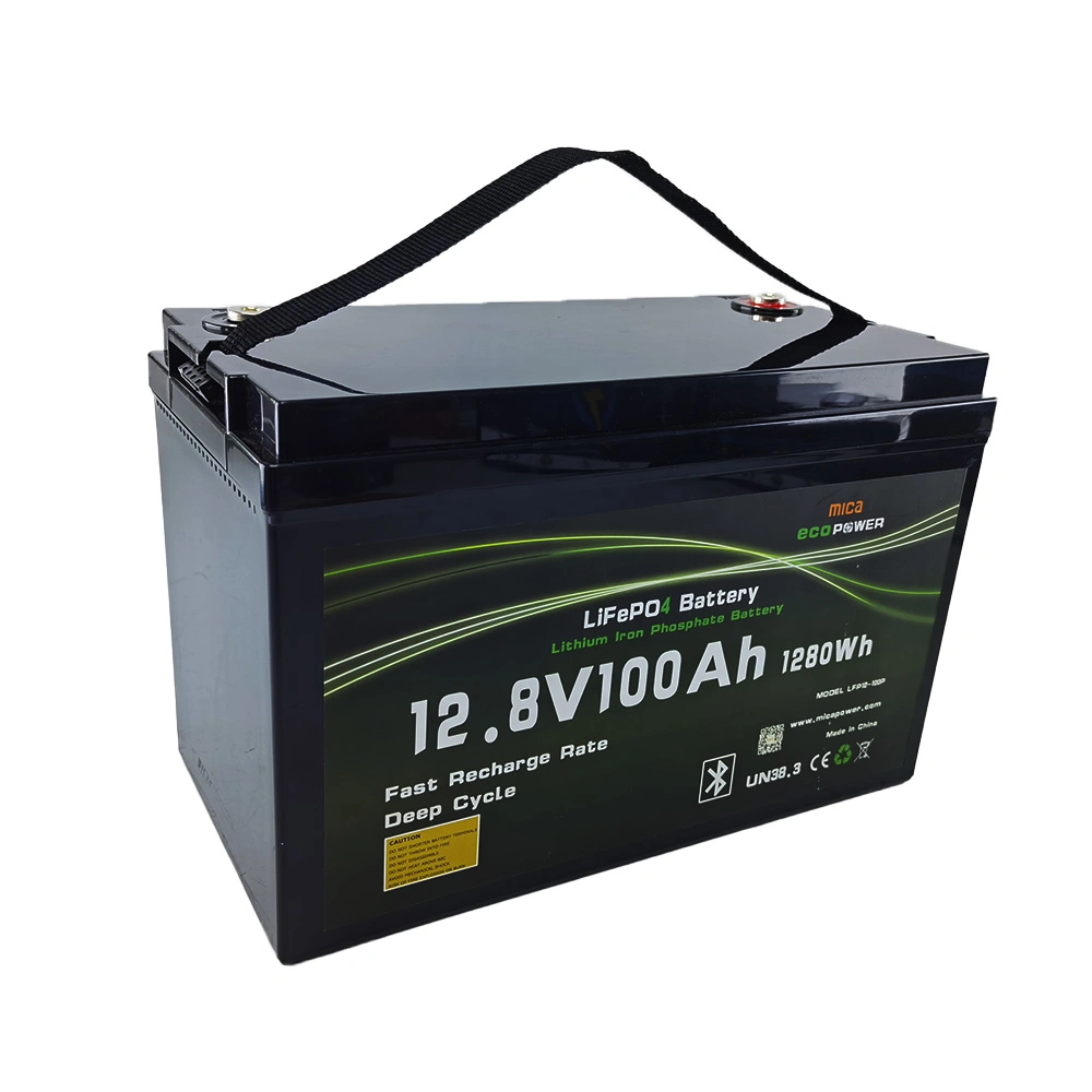 Usine ISO9001 Batterie LiFePO4 12V 100ah à cycle profond Batterie LiFePO4 12V pour le stockage d'énergie solaire Système UPS PV RV avec CE BMS Bluetooth.