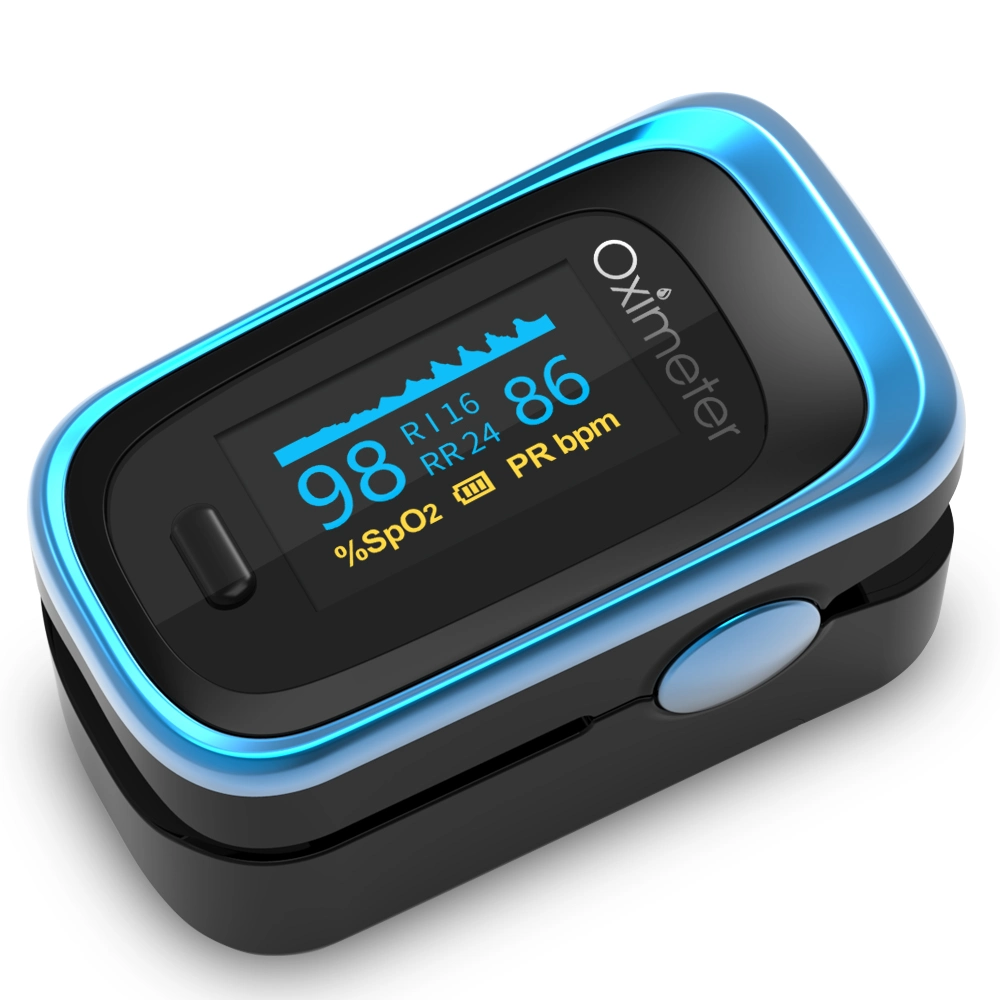 CE-zertifiziertes Fingerclip-Oximeter mit dem besten Fingertipp-Puls Oximeter mit zweifarbiger OLED-Anzeige