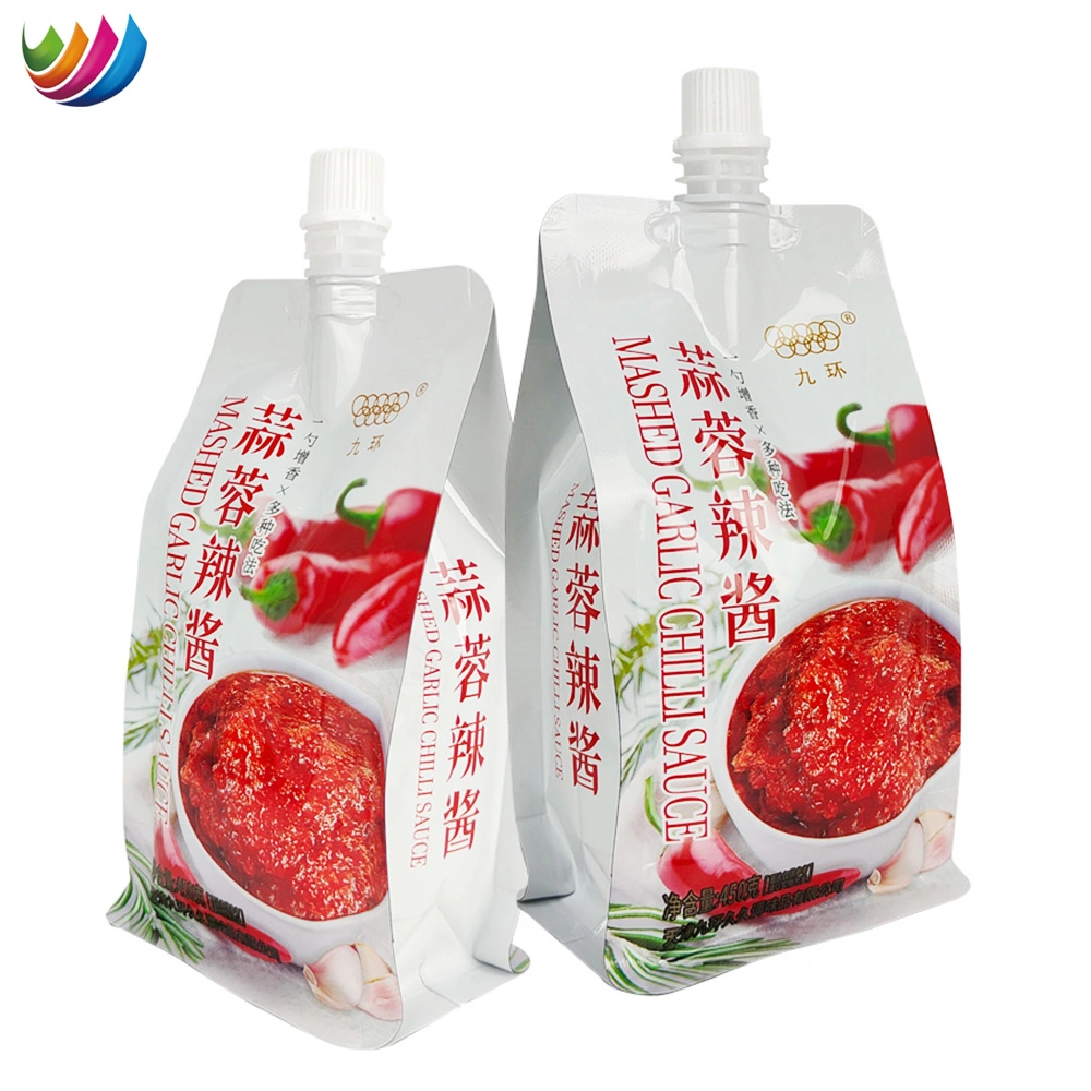 Food Grade Custom Printing Tomato Sauce Packaging Spout Pouch