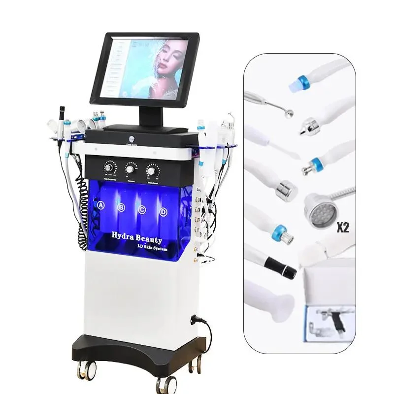 Hydrafach الأكثر شعبية Hydra H2O2 Hydrafacy Facial 12 في 1 جهاز معالجة البشرة Hydraface Machine