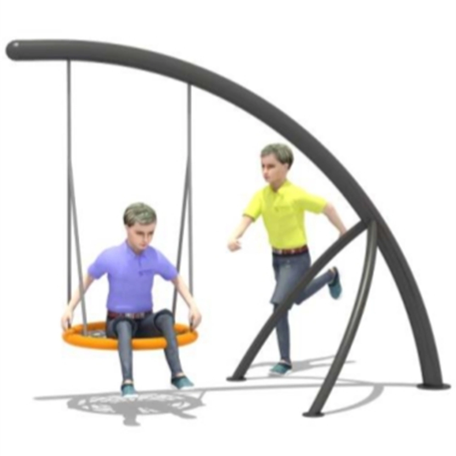 Outdoor Playground Equipment Kids Alien 1 Person Moon Swing Set