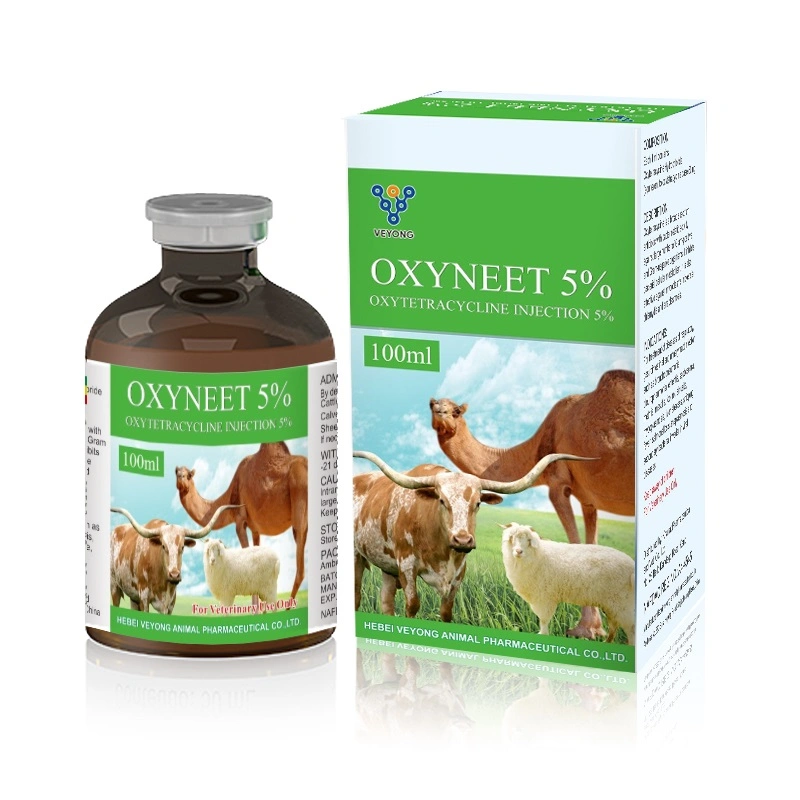 Brebis Medicine Vente en gros 5% Oxytétracycline pour bovins 100ml Oxytétracycline 5% Injection pour élevage Prix bas