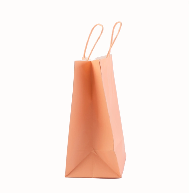 Orange Gift Packaging Paper Bag Beautiful Color with Custom Design