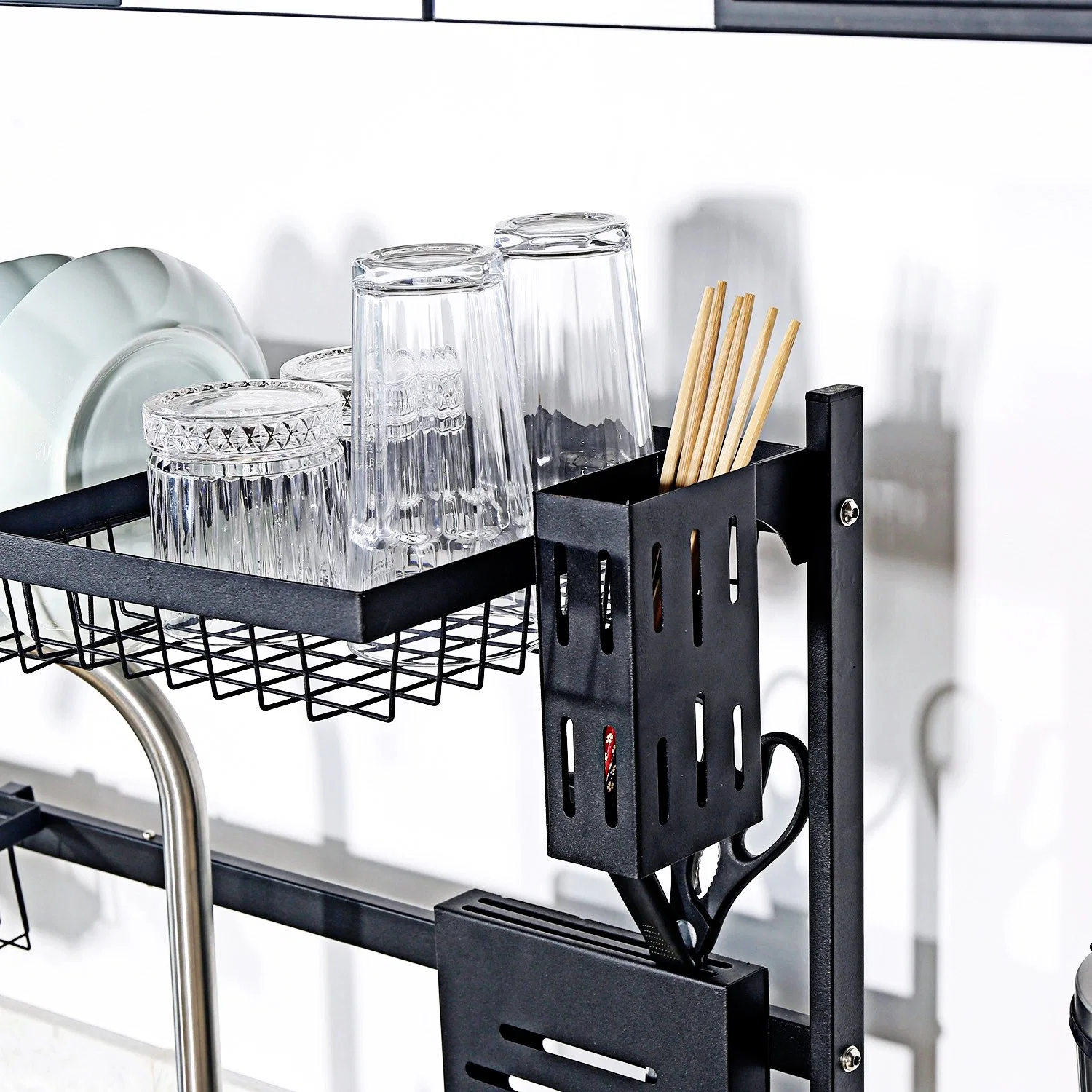 Hot Sales on Amazon Kitchen Storage Stainless Steel Plate 2 Tier Over Sink Dish Drying Rack