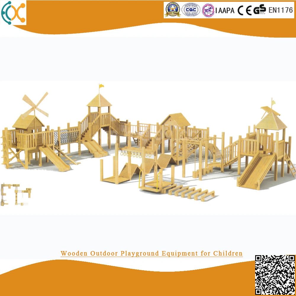 Children Outside Wood Slide Wooden Outdoor Playground Equipment for Kids