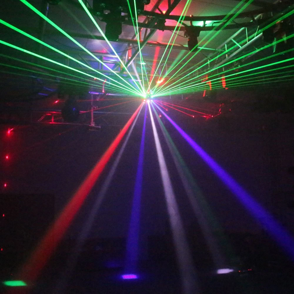 DJ KTV Bar Disco Stage Equipment 16X3w 4in1 RGBW LED with 2X100MW Red Laser 2X50MW Green Laser 3in1 Beam Strobe Laser Light