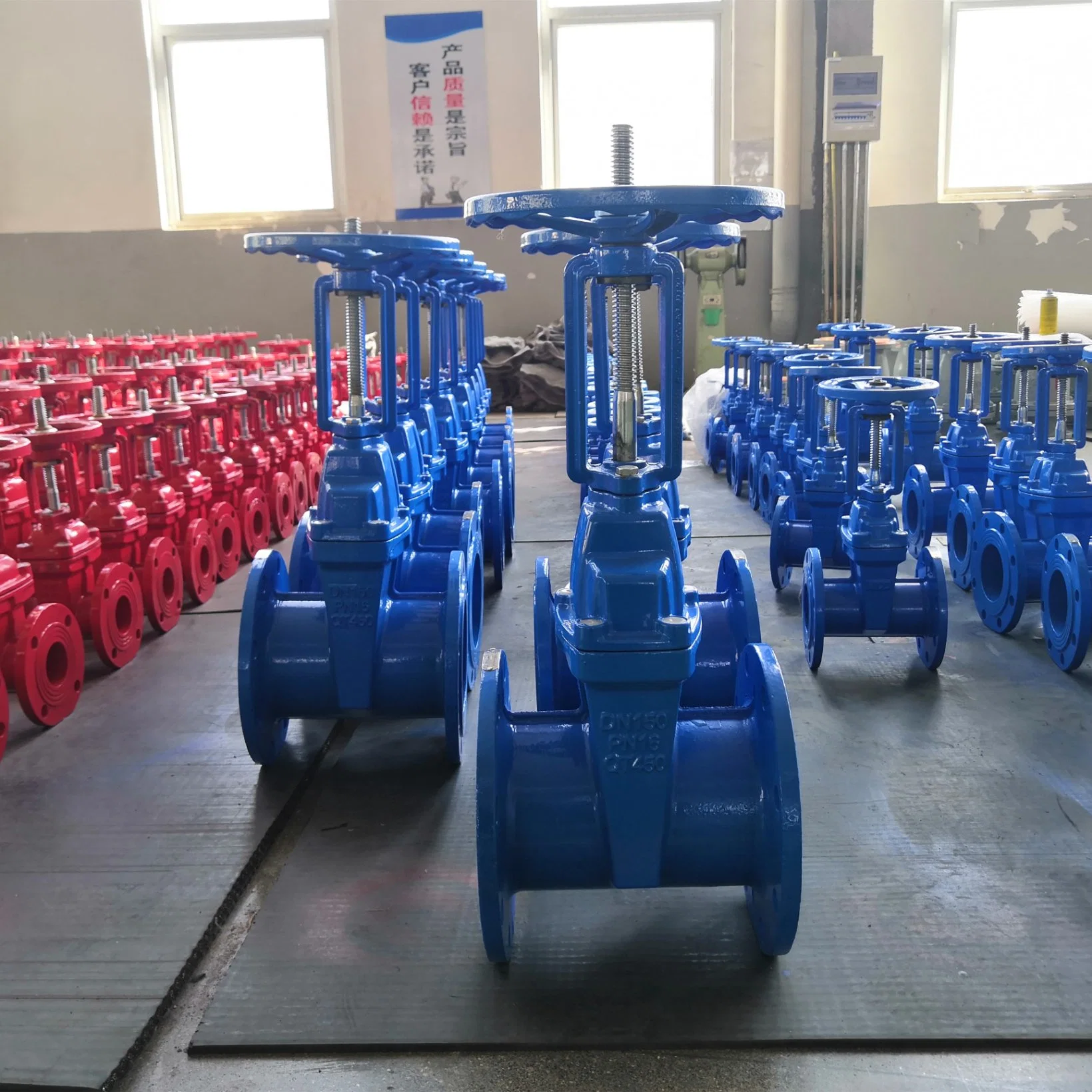 Ductile Iron Flanged Rising Stem Outside Screw Yoke Water Gate Valve Manual Operated Pn16 DN100