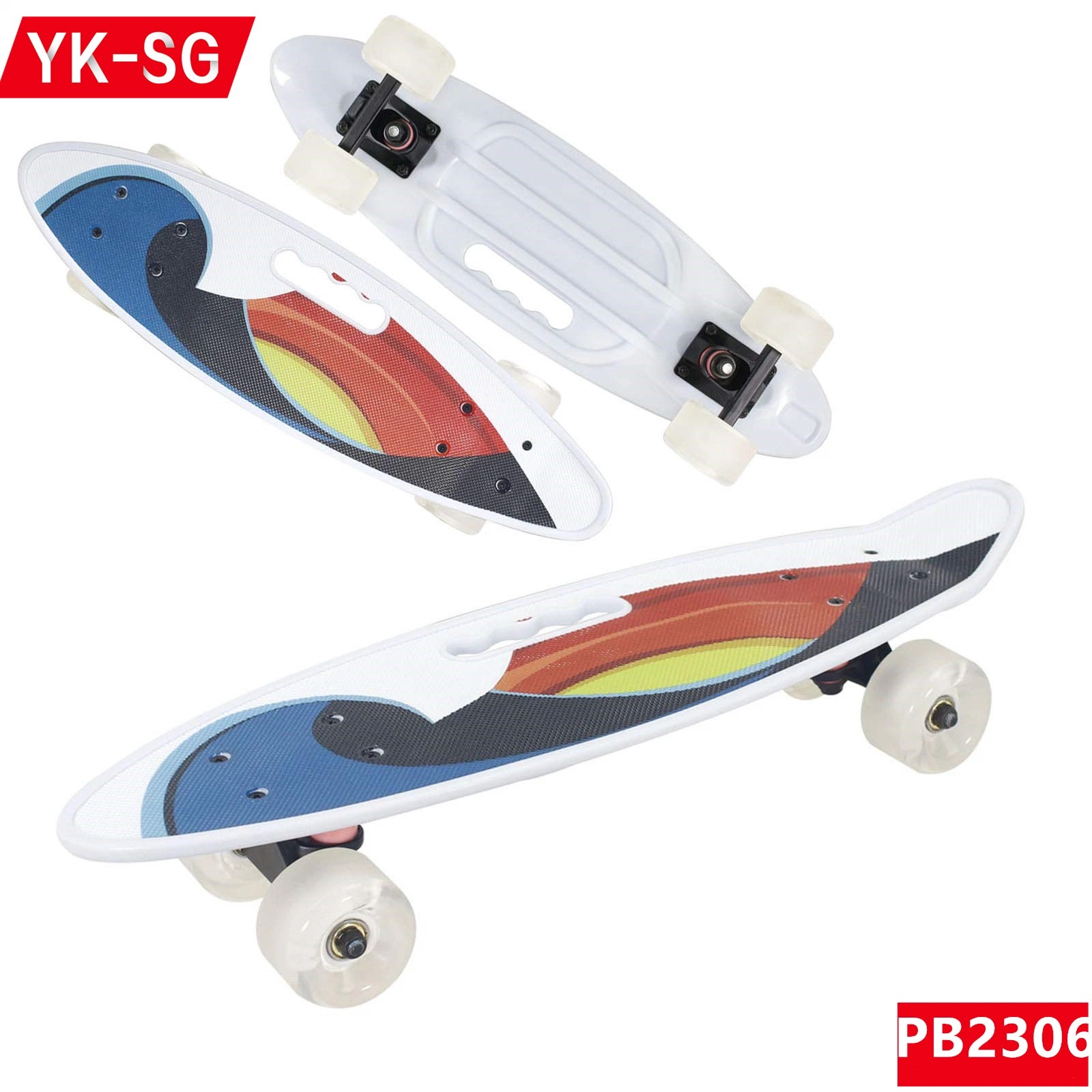 New PP and Fiberglass Plastic Skateboard 23 Inch Penny Board for Kids