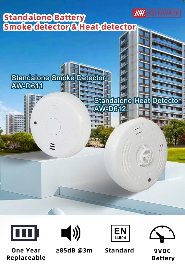 Battery Operated Rate of Rise Heat Detector Conventional Heat Detector Heat Detector Fire Alarms