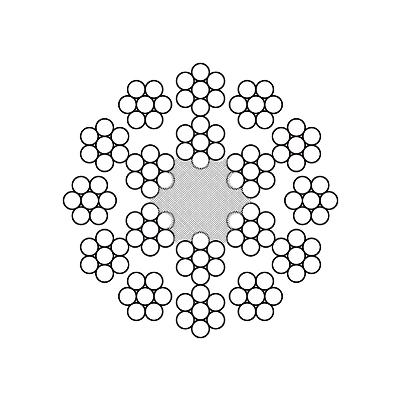 1-5/8 pulgadas 18*7, 18X7 FC Wsc Elevador principal de alambre de acero resistente a la rotación de la cuerda, Cable Anti-Twisting Eip API Eeip Catálogo9a la norma ASTM