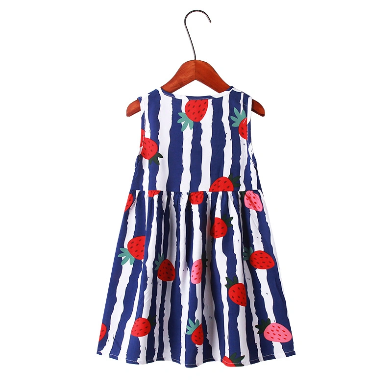 New Arrival Summer Girl Clothes Cotton Skirt Sleeveless Printed Dress Sweet Lovely Children Clothes UV-Proof Fashionable Dress