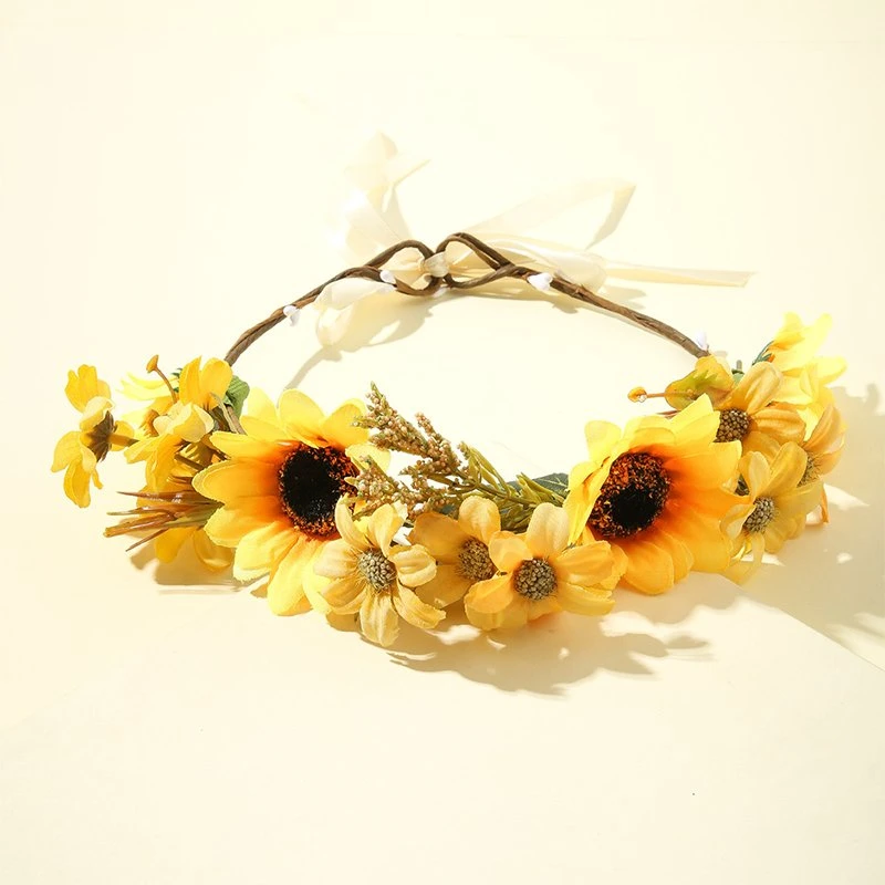 Wreath Headband Floral Crown Garland Headpiece Wedding Festival Party Handmade Flower